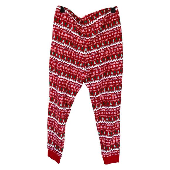 NWOT Holiday Lane Women XL Pure Cotton Red Merry Christmas Pajama Pants Comfort - Picture 2 of 3